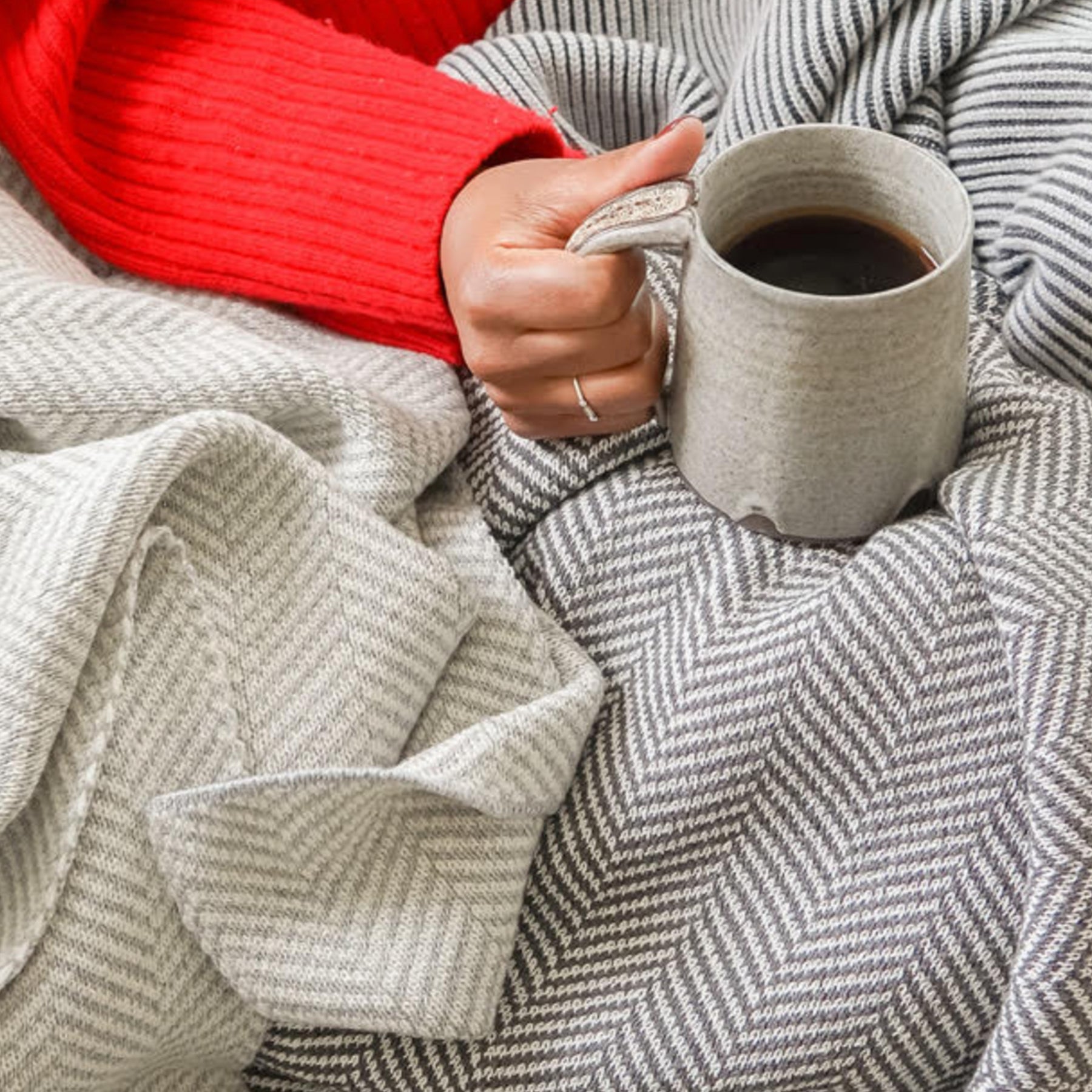 Herringbone throw blanket sale