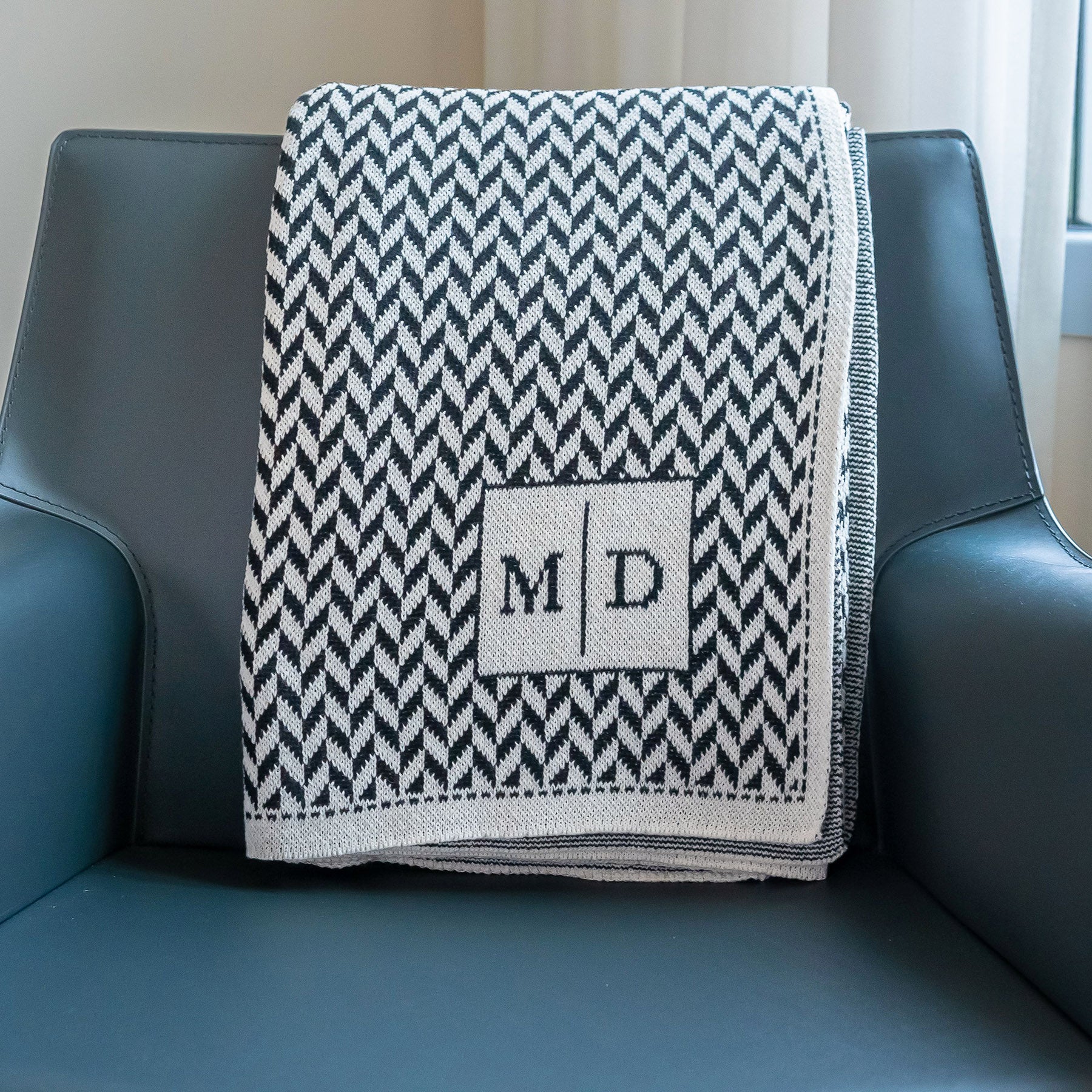 Personalized Chevron Throw Blanket