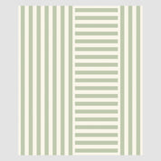 The in2green Coastal Stripes Throw Blanket exhibits a beach house style with seaside-inspired vertical green and white stripes on the sides and horizontal ones in the center.