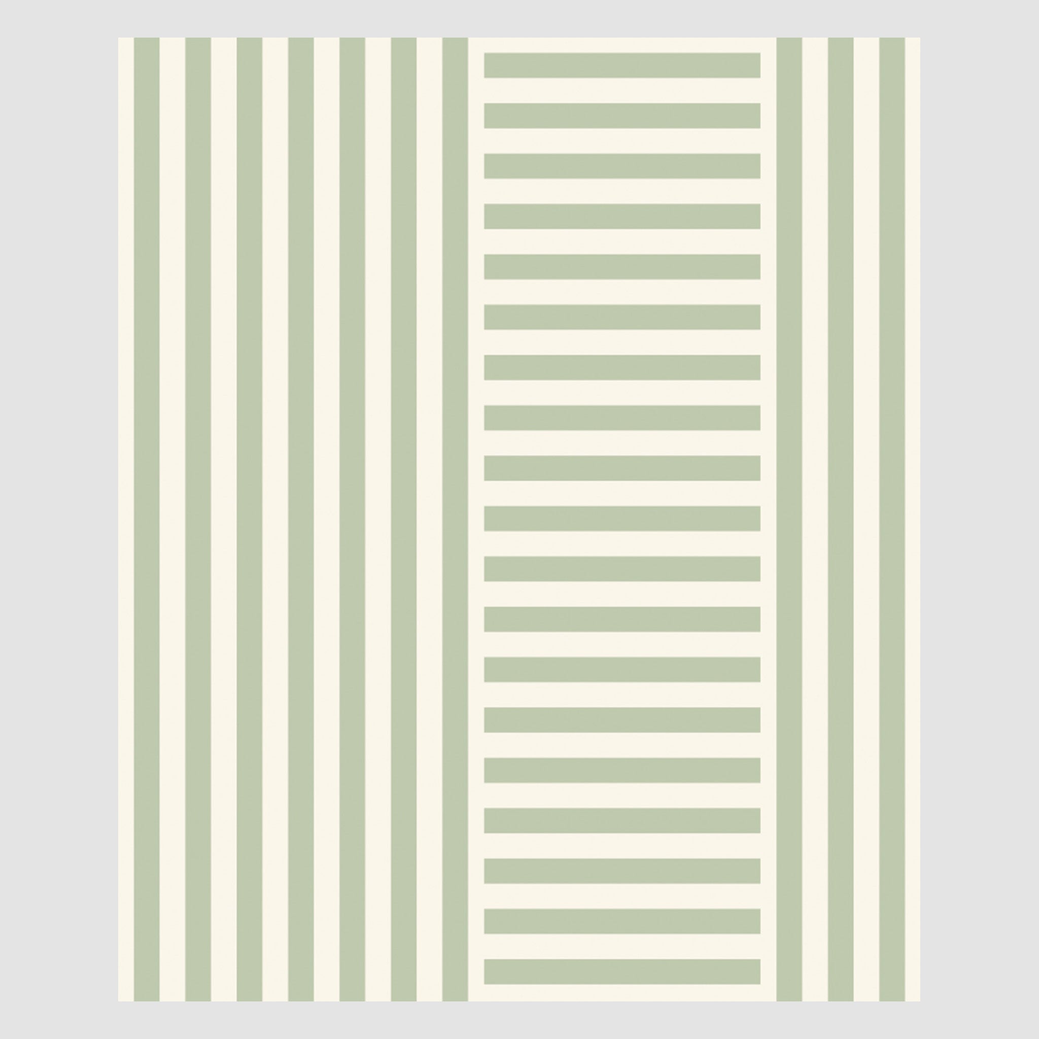 The in2green Coastal Stripes Throw Blanket exhibits a beach house style with seaside-inspired vertical green and white stripes on the sides and horizontal ones in the center.