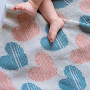 Baby Heart Stripe Blanket BB02HS1