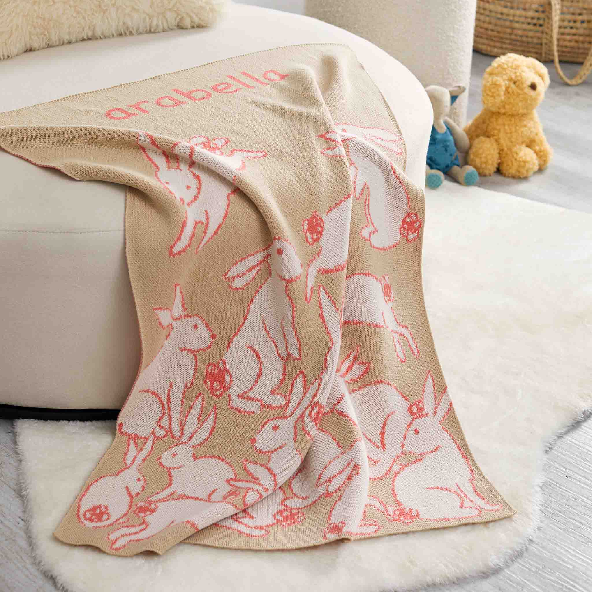 Baby Rabbits Personalized Blanket CTM - BBY3