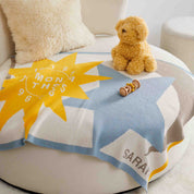 Baby Sun Moon Stars Milestone Personalized Blanket CTM - BMO2