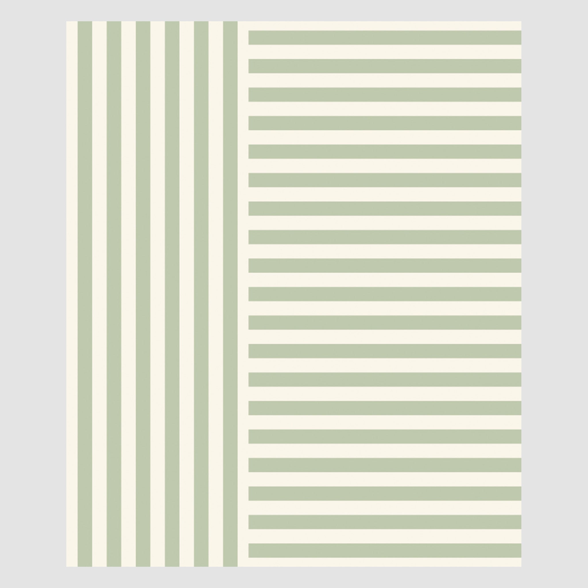 The image showcases in2green's Coastal Stripes Throw Blanket, featuring a seaside-inspired design with green and white vertical stripes on the left and horizontal ones on the right, ideal for a beach house.