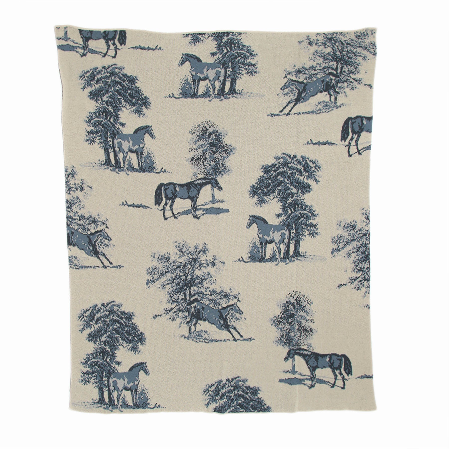 Equestrian Toile Throw Blanket BL01ET2