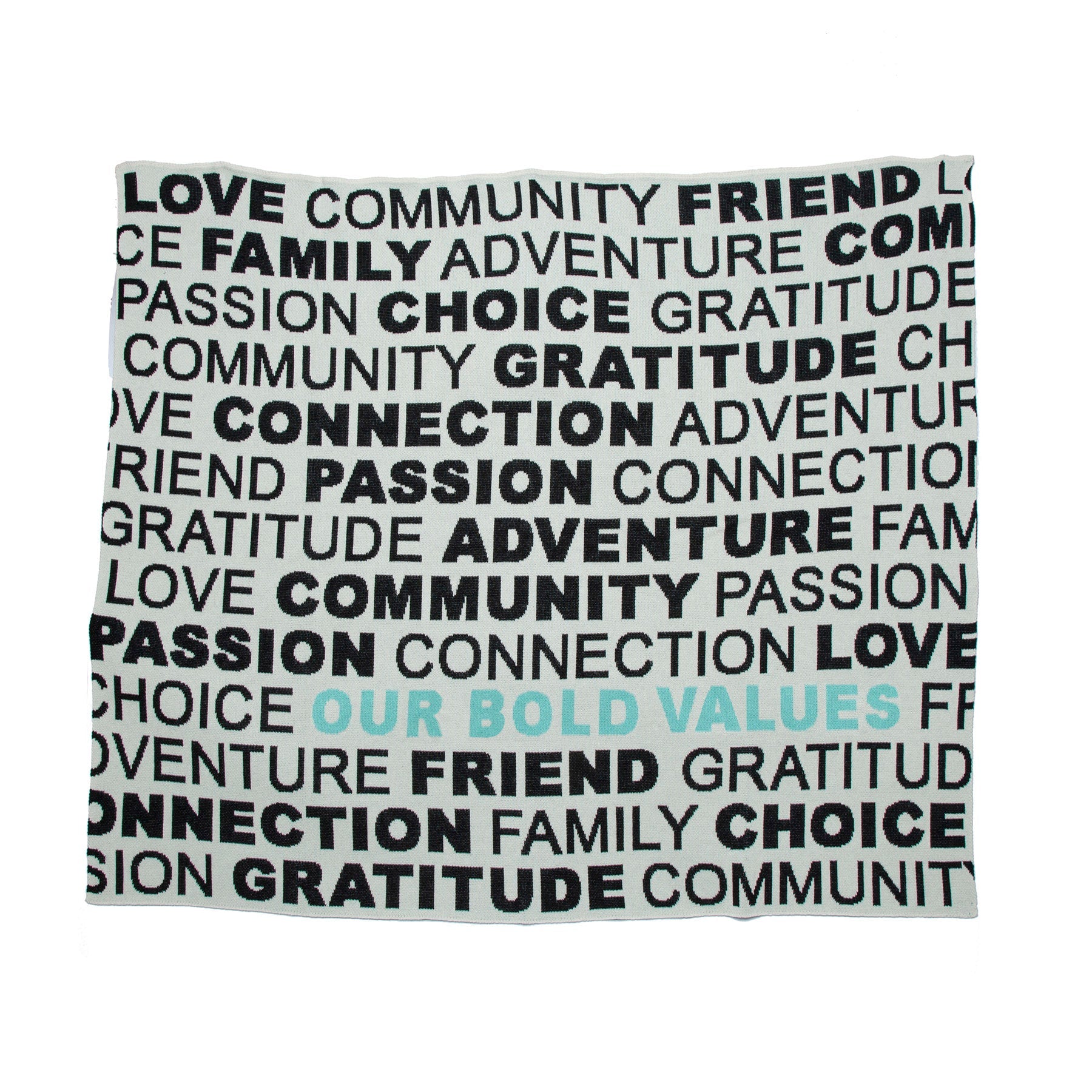 Personalized Bold Values Throw Blanket CTM - BV