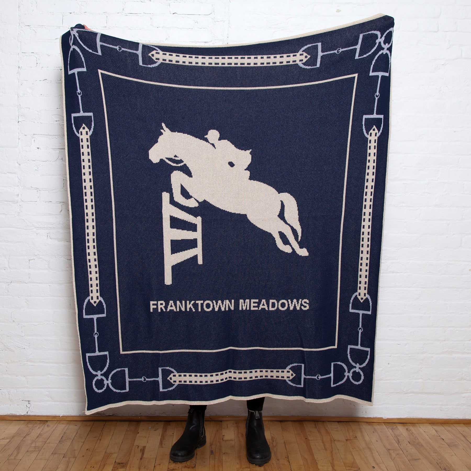 Personalized Equestrian Jumper Throw Blanket CTM - EJ