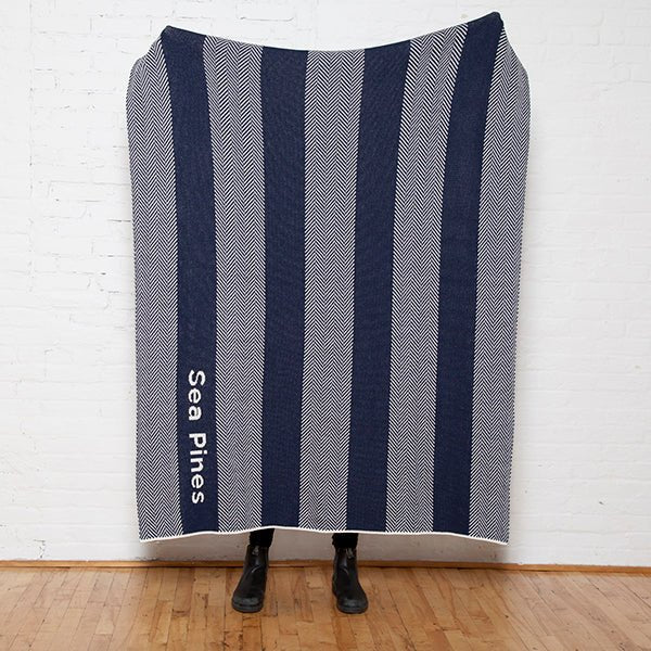 Personalized Herringbone Stripe Throw Blanket CTM - HBS3