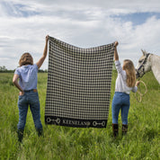 Personalized Houndstooth Horse Bit Throw Blanket CTM - HTB