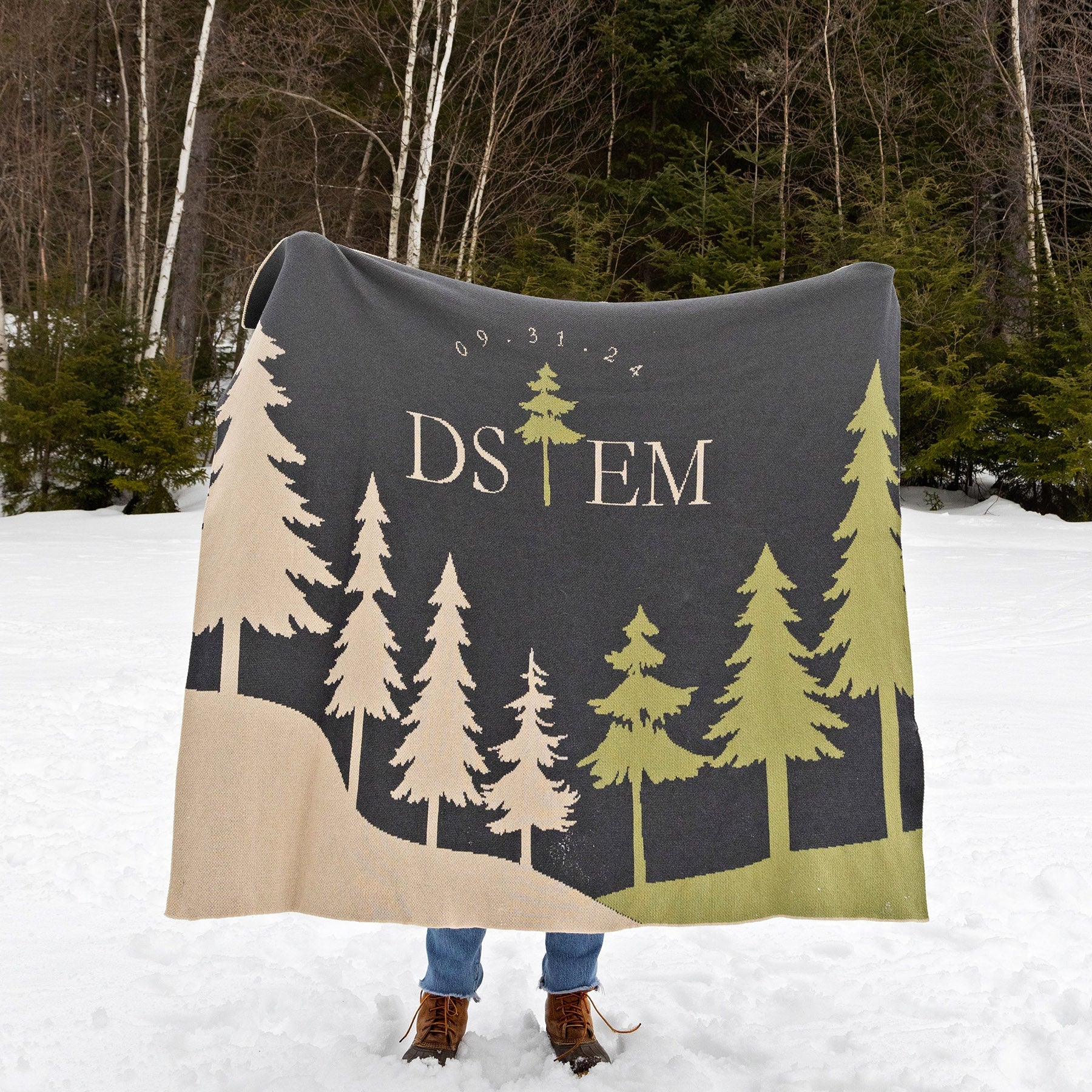 Personalized Pine Throw Blanket CTM - WPN1