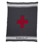 Personalized Swiss Cross with Stripe Throw Blanket CTM - SWC