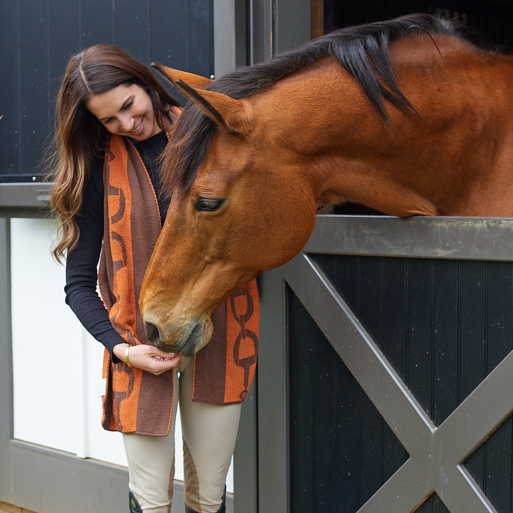 Snaffle Bit Striped Scarf SCST1