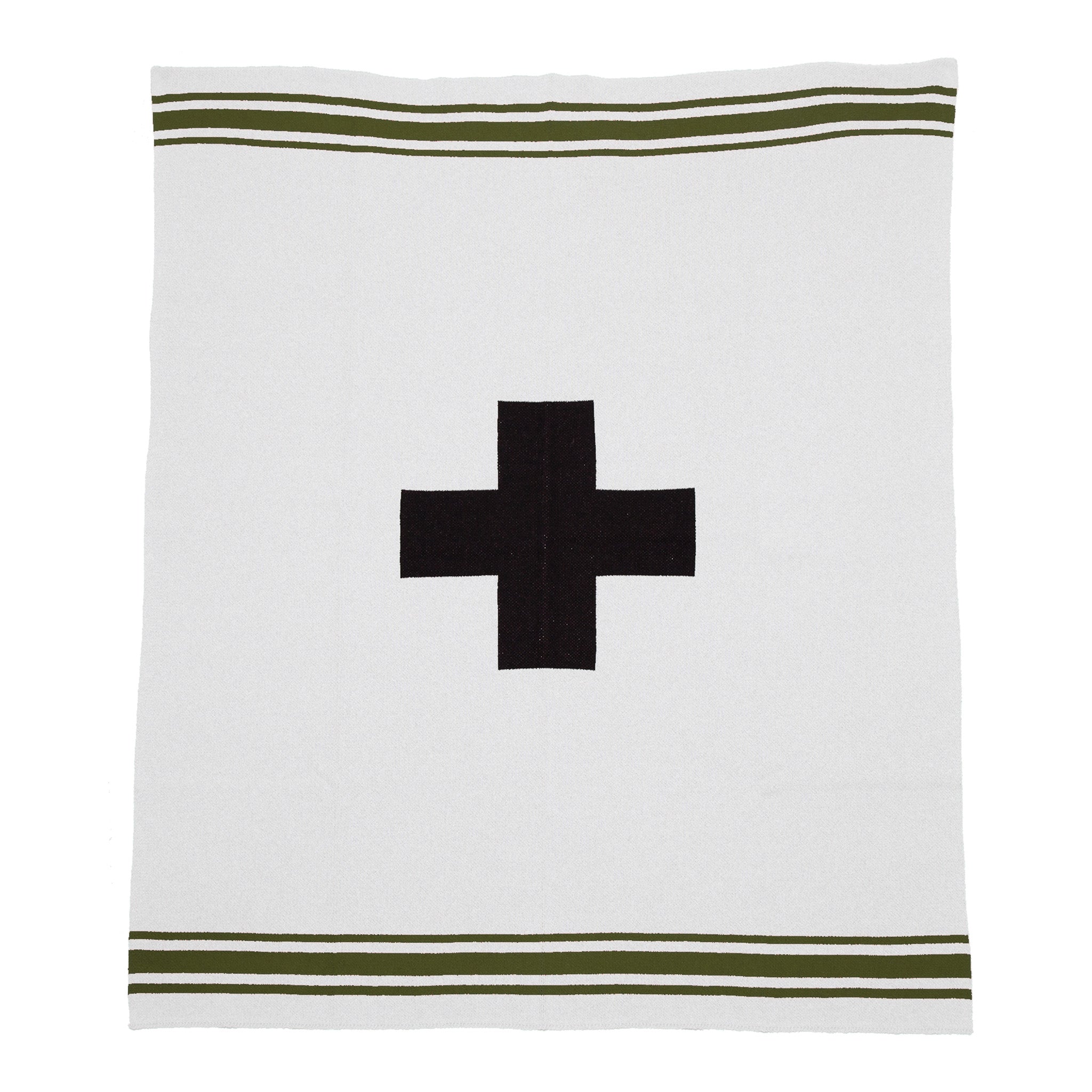 Swiss Cross with Stripes Throw Blanket BL01SWC11