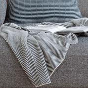 Wool Herringbone Throw Blanket